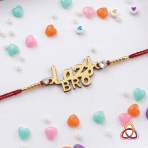 Personalized ‘Lazy Bro’ Custom MDF Rakhi