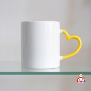 Sunny Heart Handle Ceramic Mug
