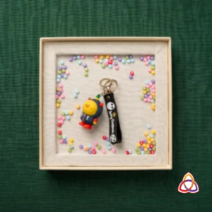 Merry Mischief Chick and Skull Christmas Keychain Gift Set