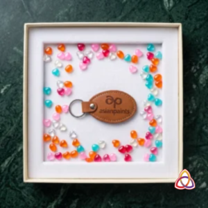 Classic Asian Paints Embossed Leather Key Fob Gift Set