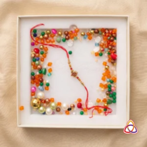 -Thread Handcrafted Rakhi with Treasure Bead Box