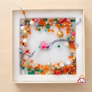Sweet Little Pig Character Rakhi with a Jeweled Keepsake Box