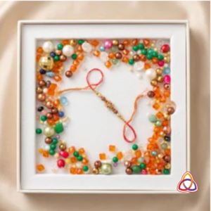 Multicolored Gem and Pearl Handcrafted Rakhi Gift Set