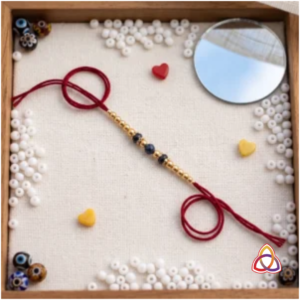 Celestial Blue & Gilded Artisan Rakhi