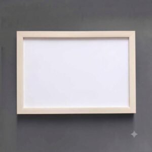 Premium Wooden Photo Frame White Cream Border(With photo)