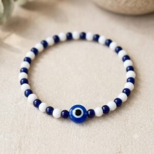 Deep Blue Evil Eye Beaded Bracelet