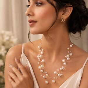 Illusion-Style Pearl Necklace