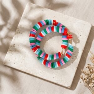 Multicolored Beaded Hoop Earrings