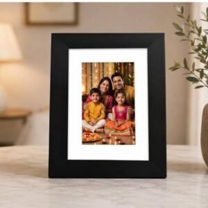 Premium Black 6×8 Tabletop Photo Frame with White Mount (with photo)
