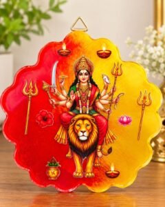 Radiant Goddess Durga Scalloped Decorative Hanging