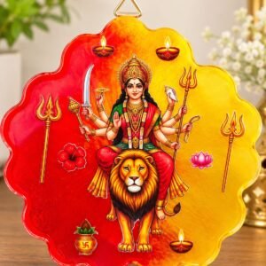 Radiant Goddess Durga Scalloped Decorative Hanging